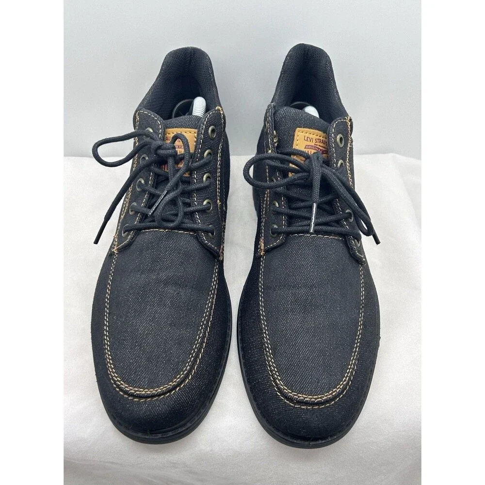 Levi Strauss Mens Size 8.5 Blue Denim Ankle‎ Lace Up Loafers